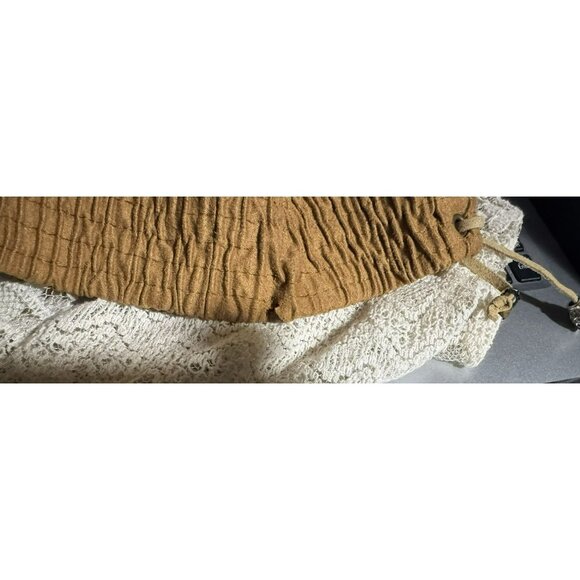 Lace Tiered Maxi Praire Skirt Sz XS-S Faux Suede Waist w Lace-up Western Boho - Picture 7 of 8